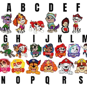 patch paw patrol applique pat patrouille iron-on patch new iron on embroidered dog badge cartoon chase marshall zuma rocky skye rubble