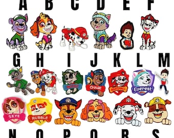 patch paw patrol applique pat patrouille iron-on patch new iron on embroidered dog badge cartoon chase marshall zuma rocky skye rubble