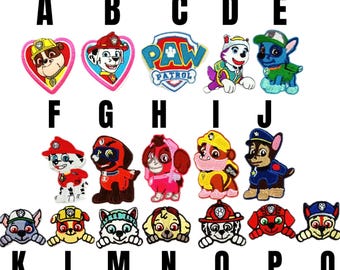 patch paw patrol iron-on patch applique pat patrouille iron on embroidered dog cartoon chase marshall zuma rocky skye rubble everest