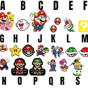 Parche Super Mario Bros parche termoadhesivo bordado Bowser parche termoadhesivo videojuego Nintendo Luigi Peach nuevo aplique Boo Smack planta rosa