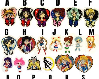 Sailor Moon patch pretty guardian iron on patch anime manga artemis chimiusa mars venus mercury neptune jupiter cartoon