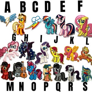 lapp My Little Pony applikation stryk-på lapp nytt strykbroderat miniponny regnbågshår skymning glitter fluttershy pinkie pie raritet