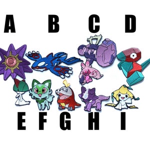 Parche Pokémon raro raro parche de hierro bordado hierro en monstruo Starmie Kyogre Tinkaton Porygon Ralts Sprigatito Fuecoco Toxel Jirachi