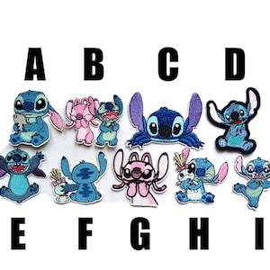 Patch Lilo & Stitch Ohana thermolijm patch alien experiment cartoon Angel624 roze blauw écusson thermolijm strijkbaar Disney cartoon Hawaii
