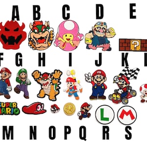 Super Mario Bros patch Bowser geborduurde patch stuk strijkplaatje videogame Nintendo Luigi Toadette Wario nieuwe applicatie bouwstenen