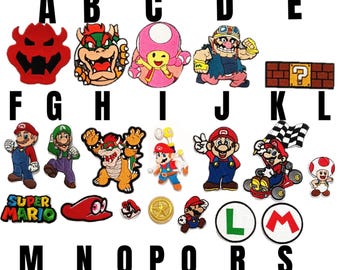 Super Mario Bros patch Bowser embroidered patch piece iron videogame Nintendo Luigi Toadette Wario new applique bricks