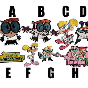 Dexter's Laboratory patch geborduurd strijkbaar Dexter's Laboratory cartoon strijkbaar Dee Dee wetenschapper genius decoratie applicatie