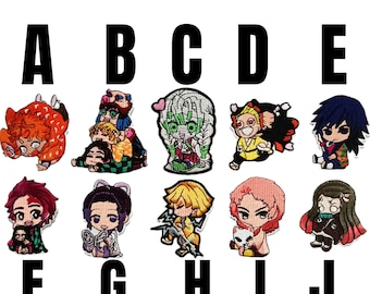 Demon Slayer Kimetsu no Yaba patch embroidered patch piece iron on anime manga demon slayer blade characters Kamado new