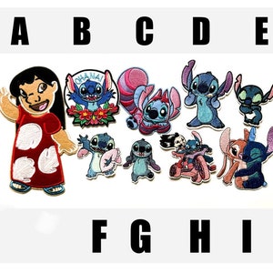 Patch Lilo & Stitch Ohana strijkpatch alien experiment cartoon Angel 624 roze blauw Cheshire Cat écusson thermocollant strijkpatch Disney