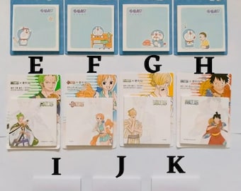 Sticky Notes adhesive notepad memo pad post-it Doraemon One Piece Super Mario Dragon Ball Sonic Zoro Nami Sanji Goku Luffy manga anime