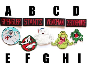 Parche termoadhesivo del legado de los Cazafantasmas, parche termoadhesivo Stay Puft Marshmallow, parche termoadhesivo Slimer, película de los Cazafantasmas Stantz Spengler Venkman Zeddemore