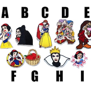 patch Snow White and the seven dwarfs Disney characters Snow White Seven Dwarfs iron applique iron applique the evil queen poison apple cartoon