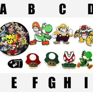 Patch Super Mario Bros Bügelbild bestickt Bügelbild Videospiel Nintendo Bowser neue Applikation Kart Wario Pilz Yoshi Baby Fliegenfalle