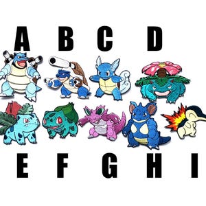 Pokemon Patch seltenes besticktes Bügelbild Blastoise Wartortle Venusaur Ivysaur Bulbasaur Nidoking Nidoqueen Cyndaquil