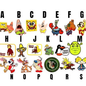 Parche de dibujos animados de Bob Esponja para planchar, parche para planchar, George el curioso, Bob el constructor, Pingu, Shrek, Ren, Stimpy, Arnold secreto, Castores enojados