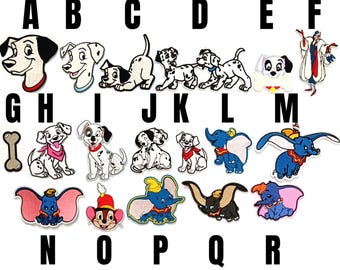 Patch 101 Dalmatians One Hundred and One Dalmatians Disney Dalmatian puppies Cruella de Vil Dumbo elephant elephant ears iron on kid