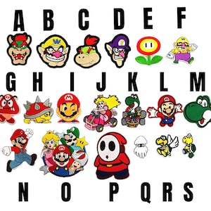 patch Super Mario Bros toppa termoadesiva Bowser embroidered Yoshi Peach Koopa iron on videogame Nintendo Wario Waluigi Spiny Goomba flower