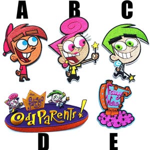 patch The Fairly OddParents Cosmo Wanda Timmy Turner cartoon The Fairly OddParents opstrijkbare elfen ouders cartoon opstrijkbare patch