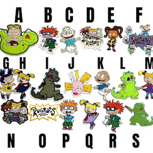 lapp Rugrats stryk-på lapp tecknad vintage stryk-på Pickles baby Reptar Chuckie Angelica Susie Tommy Charlotte applikation Kimi film