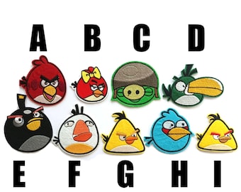 Angry Birds patch video game iron-on patch Red Yellow Blues Chuck Bomb Hal pigs angry birds iron on games Matilda écusson game