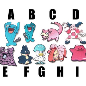 Pokémon-Patch, seltener, seltener Aufnäher zum Aufbügeln, bestickt, zum Aufbügeln auf Monster, Wobbuffet, Slowpoke, Mr. Mime, Grimer, Munchlax, Quaxly, Lickitung Ditto