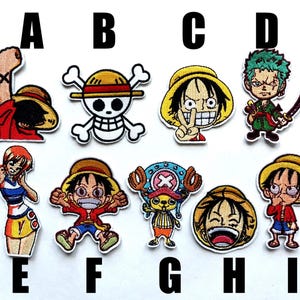 Parche de One Piece, parche termoadhesivo, manga, anime, bandera pirata, tripulación, abordaje, Monkey D. Luffy, goma, nueva tripulación de calavera, Roronoa, Zoro, Nami, Chopper