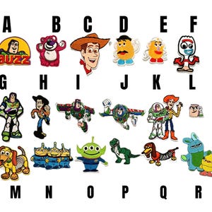 Aufnäher Toy Story Woody Buzz Lightyear zum Aufbügeln, gestickt, zum Aufbügeln, Mrs. Potato, Forky, Slinky Dog, Aliens, Cowboy, Männer, Lotso Ducky, Kind