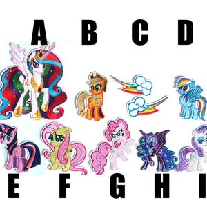 Aufnäher „My Little Pony“, Aufnäher zum Aufbügeln, neu, zum Aufbügeln, bestickt, Minipony, Regenbogenhaar, Twilight Sparkle, Fluttershy Pinkie Pie, Rarität