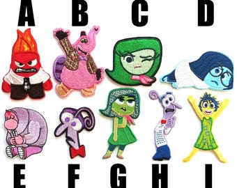 Inside Out 2 emotions patch Riley sadness joy anger embarrassment fear disgust Bing Bong cartoon iron on Anger