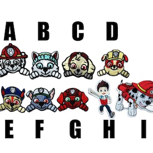 Patch Paw Patrol Bügelbild Applikation Patch Pat Patrouille Bügelbild bestickt Cartoon Chase Marshall Zuma Rocky Skye Rubble Everest Ryder