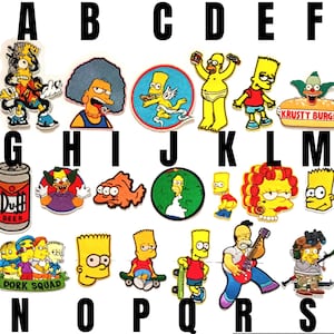 The Simpsons patch iron-on patch Springfield Krusty the clown Homer Bart Duff beer cartoon iron on Selma Patty vintage écusson custom