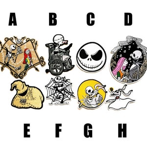 patch Nachtmerrie voor Kerstmis opstrijkbare patch Halloween opstrijkbare Jack Skellington Skelet Sally Oogie Boogie Woof Woof Dr. Finklestein
