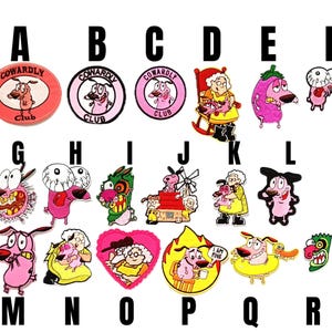 patch Courage the Cowardly Dog club lion cowardly dog iron on patch cartoon pink vintage Muriel Bagge Eustace Giustino