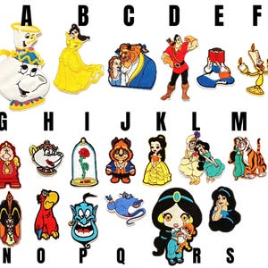 patch la Bella e la Bestia Disney Beauty and the Beast Belle Chicco toppa termoadesiva iron on applique Aladdin Jasmine genio Jafar princess