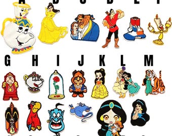 Disney Beauty and the Beast patch Belle Chicco iron on applique Aladdin Jasmine genie Jafar princess