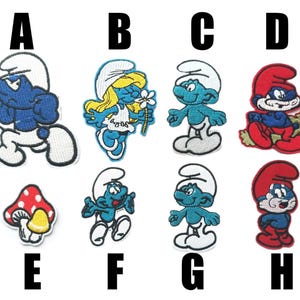 patch Smurfen stoffen Schtroumpfs ijzer-op patch de Smurfen nieuwe ijzeren geborduurde cartoon film papa smurf grote smurf smurfin smurfin