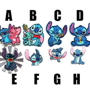 Patch Lilo & Stitch Ohana thermoadhesive patch alien experiment cartoon Angel 624 pink blue écusson thermocollant iron on Disney Hawaii happy