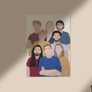Personalizzato | Regalo | Amici | Persona | Grafica | Carino | Illustrato | Famiglia | Manifesto | Carta | Arte | Stampa | Muro | Arredamento