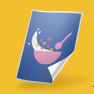 Illustrated | Cereal | Graphic | Cute | Poster | Card | Art | Print | Wall | Decor | Breakfast | Design | Food | Kids | Gift