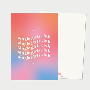 Valentines Single Girls Club card