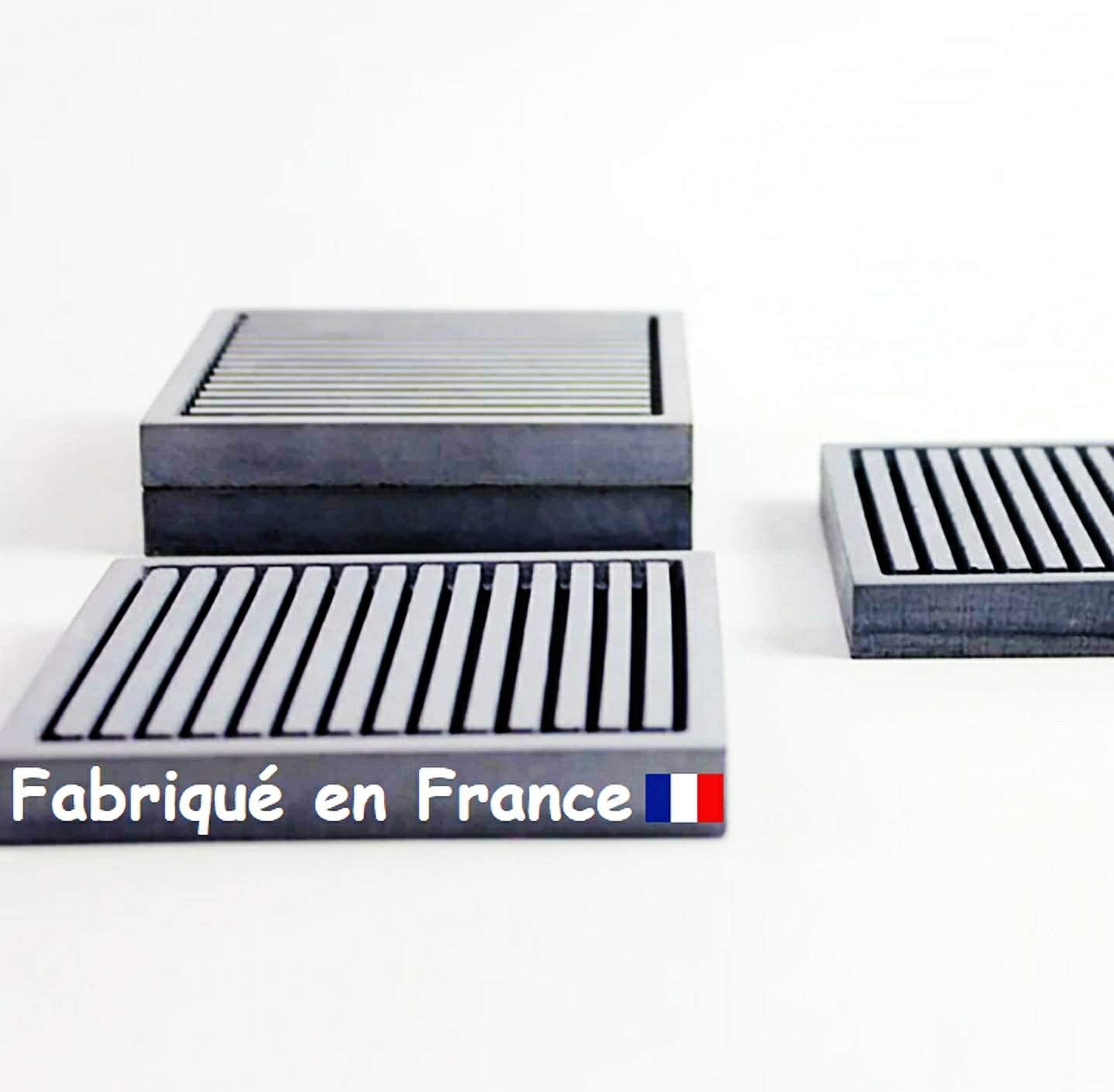 Porte Savon en Béton Fabriqué à La Main France | Provence - Modèle Carré Alvéolé Béton Brut