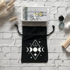 Sac de carte de tarot, pochette de carte de tarot, sac à cordon de carte de tarot, sac de pochette pour cartes de tarot, sac oracle, sac de carte d’affirmation, sac de pochette de tarot
