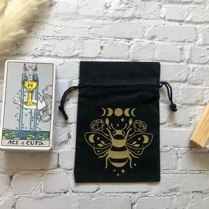 Sac de carte de tarot, pochette de carte de tarot, sac à cordon de carte de tarot, sac de pochette pour cartes de tarot, sac oracle, sac de carte d’affirmation, sac de pochette de tarot