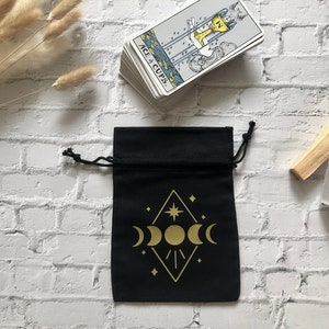 Porte-cartes de tarot mystique, rangement pour cartes de tarot avec une touche de magie, sac de cartes de tarot séduisant, sac de tarot enchanteur, pochette de tarot divine