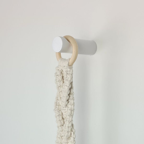 White Wooden Hook | Heavy Wall Mounted Hook | Decorative and Functional Solid Wood Idea