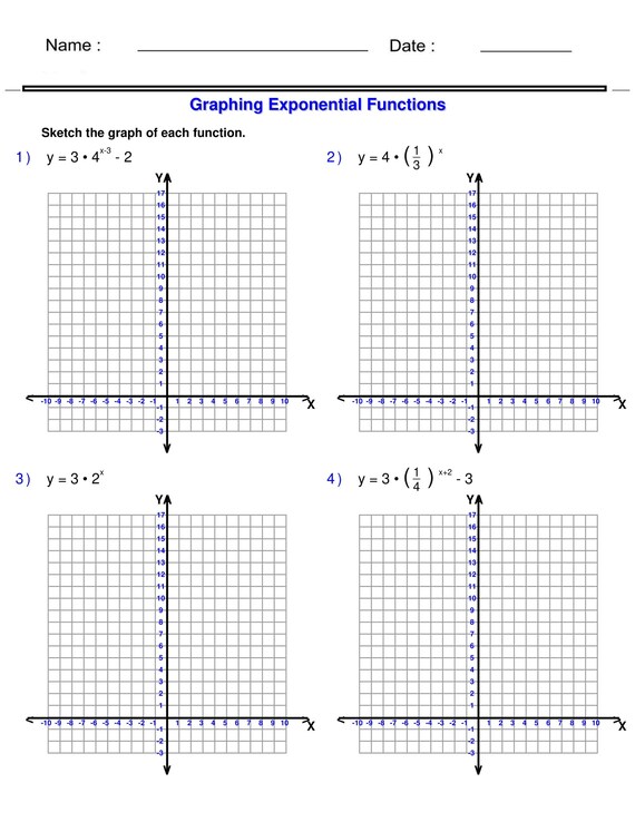 Algebra 1 - Graphing Exponential Functions - YouTube