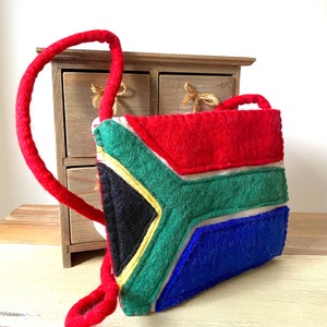 Felt Handbag - Felt Purse - South African Flag Bag - Needle Felt Handbag - Saffa - Boho Bag - SA Flag - Shoulder Bag - Crossbody Bag