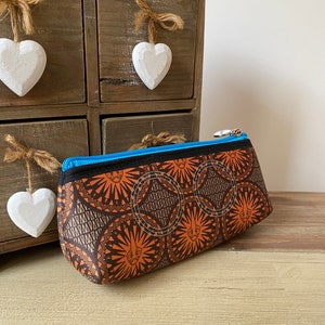 Lipstick Bag - Neoprene Make Up Bag - African Print - Bapedi - Babina Noko - Porcupine Print - Striking Cosmetic Bag - Compact - Vanity