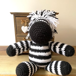 Zebra Crochet Toy Zebra Black and White Wool Zebra Soft Toy Zebra Plushie Handmade Soft Toy Zebra Stripes