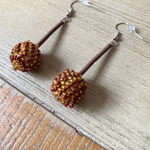 Beaded Earrings Ball Globe Sphere Zulu Beaded Earrings Stunning Ethnic Tribal Earrings  Made in South Africa
